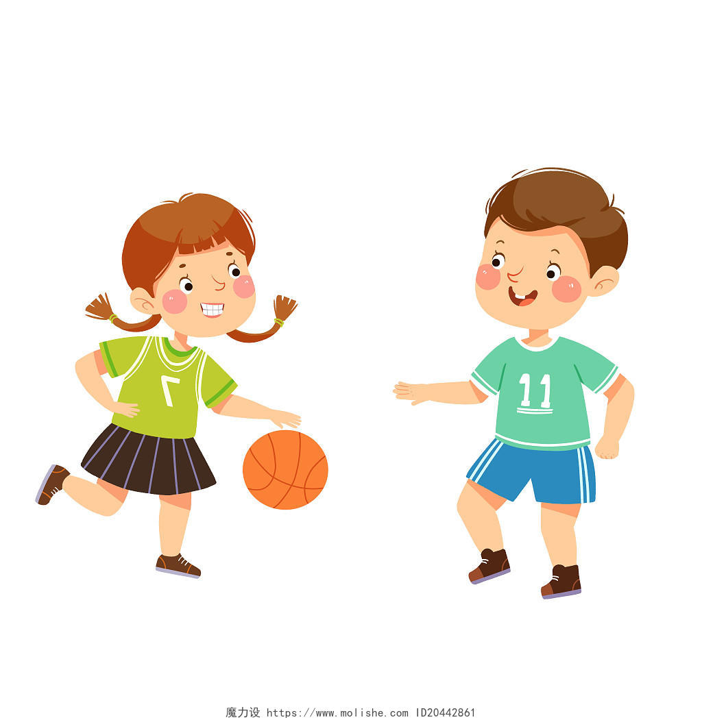 卡通儿童打篮球儿童打篮球儿童篮球元素打篮球素材PNG素材